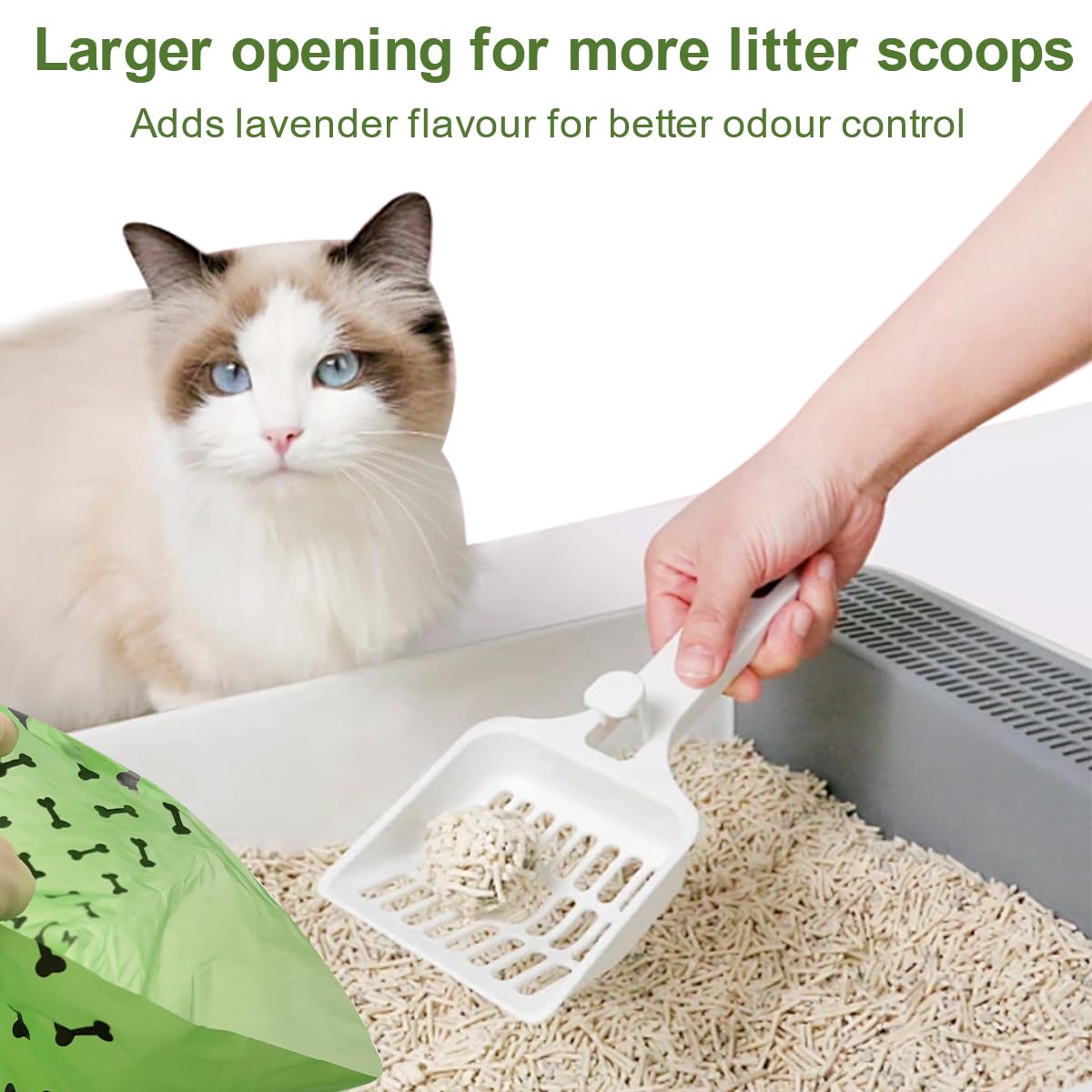 RMancipate Green Dog Poo Bags Lavender scent - 270 Large Biodegradable Poop Bags, Extra Thicken Strong Corn Starch Blended Compostable Leak Proof Poop Waste Bag for Dogs