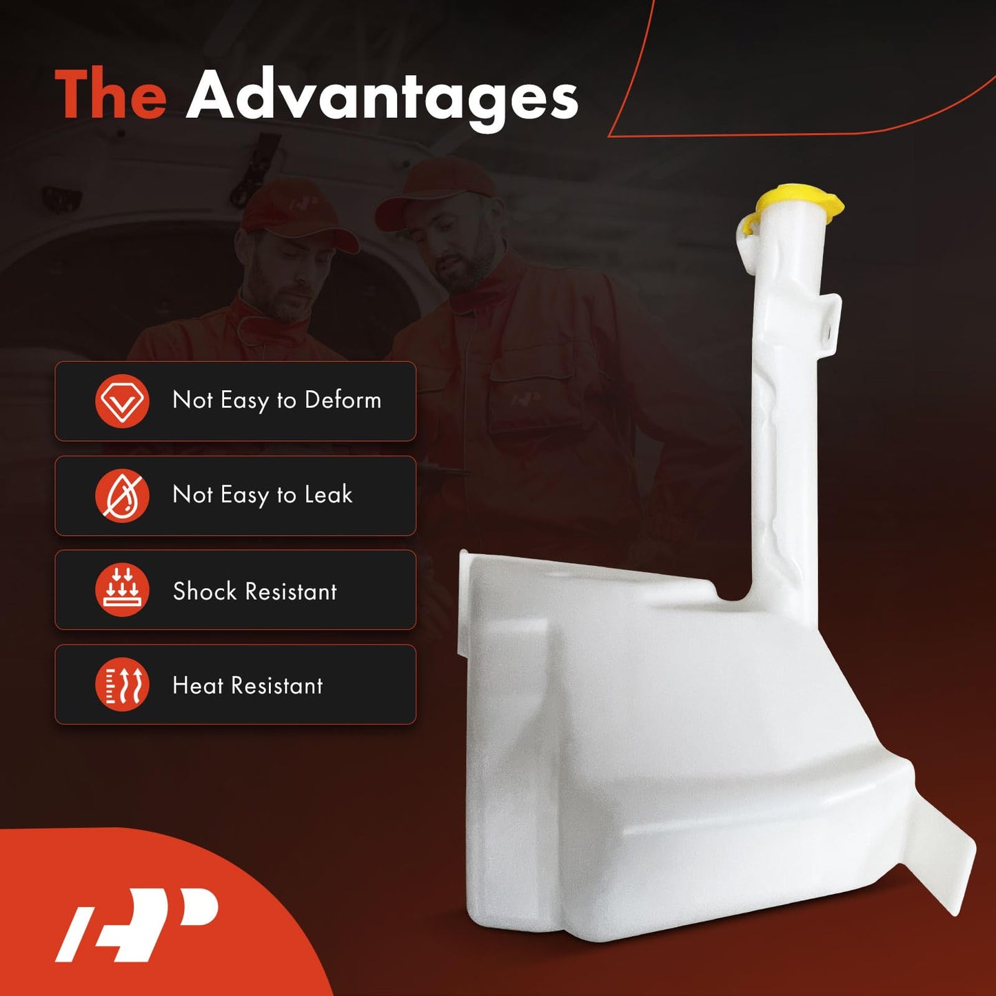 A-Premium Windshield Washer Reservoir Tank Assembly Compatible with Jeep WJ Series Grand Cherokee 2002 2003 2004 - with Cap & Washer Pump & Fluid Level Sensor