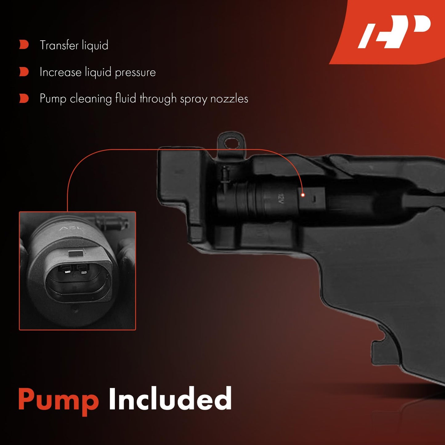 A-Premium Windshield Washer Reservoir Compatible with Select Dodge & Ram Models - 1500 2500 3500 2011-2018, Ram 1500 2500, with Cap/Washer Pump/Hose/Fluid Level Sensor/Bracket