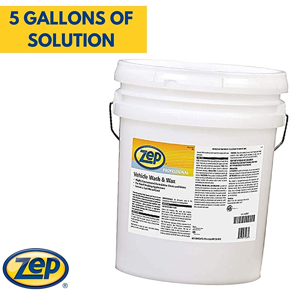 Zep Vehicle Wash and Wax - 5 Gallon (1 Bucket) 1041582 - Leaves A Waxed, Shiny, Like New Surface