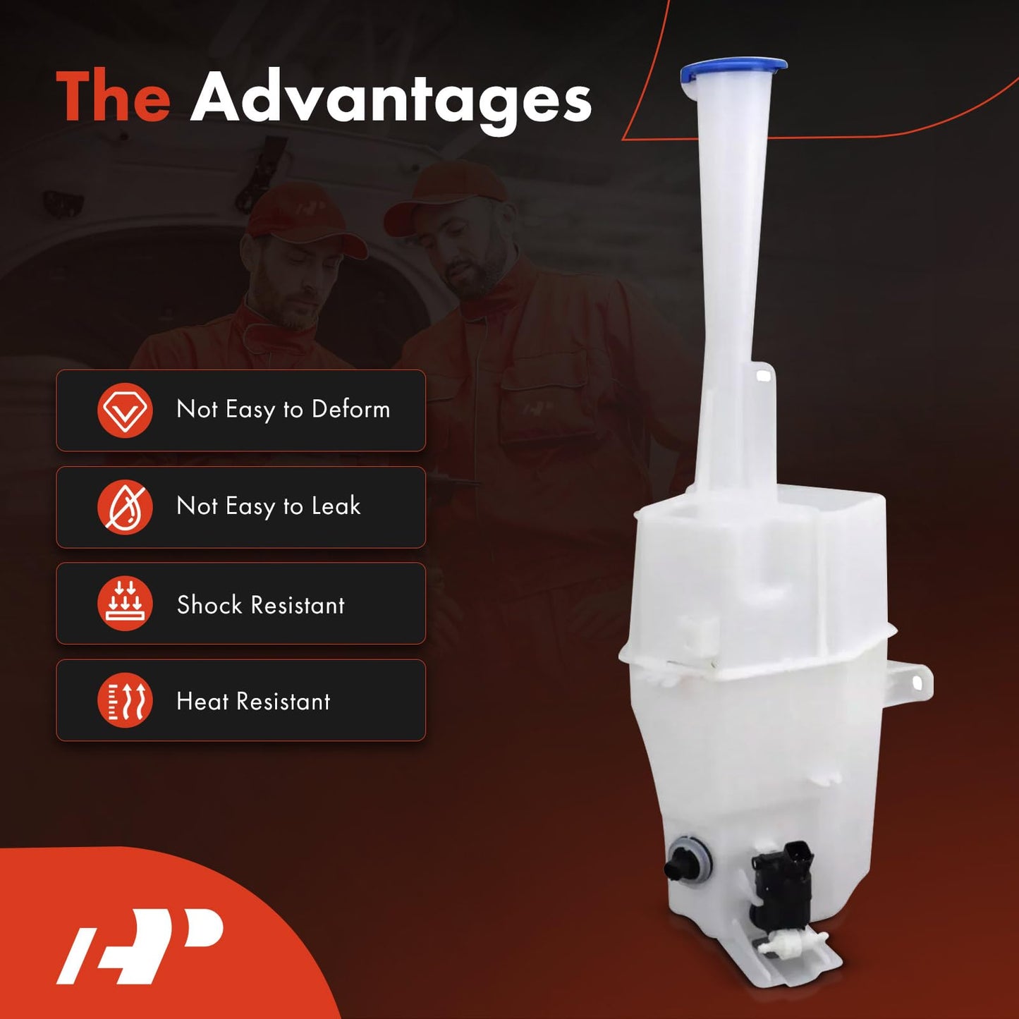 A-Premium Windshield Washer Reservoir Tank Assembly Compatible with Kia Telluride 2020 2021 2022 2023 2024 - with Cap & Fluid Level Sensor & Pump