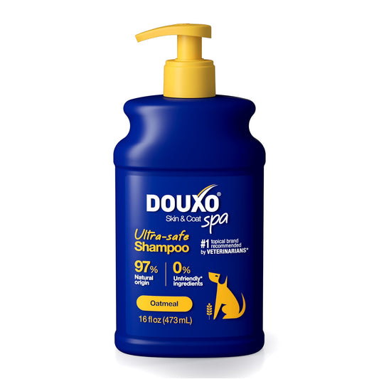 DOUXO® Skin & Coat SPA - Ultra-Safe Oatmeal Dog Shampoo, 16 fl oz, Cleans and Deeply Hydrates The Skin, Enhances The Coat, Leaves The Coat Soft and Radiant, Skin-Friendly Formula