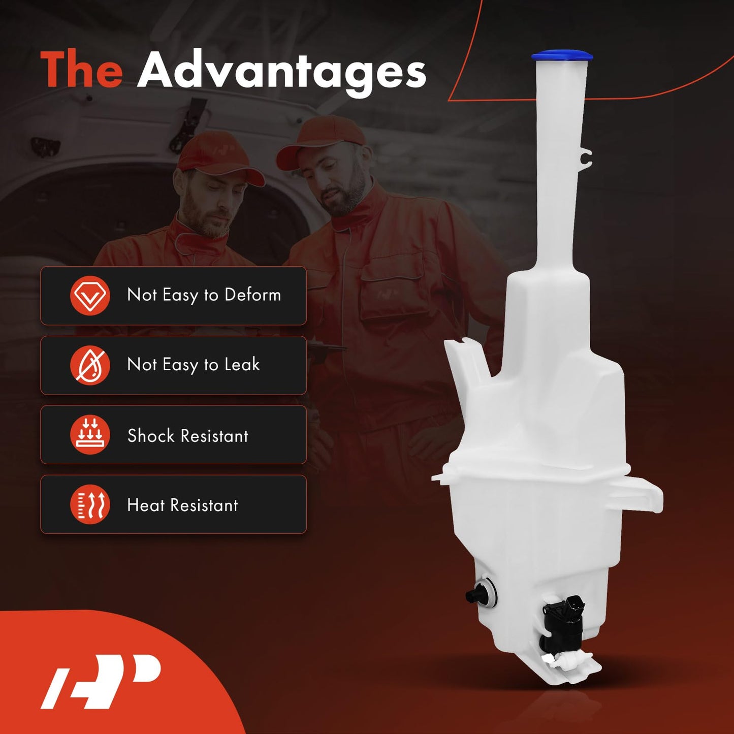 A-Premium Windshield Washer Reservoir Tank Assembly Compatible with Hyundai Santa Fe 2019-2020 - with Cap & Pump & Fluid Level Sensor