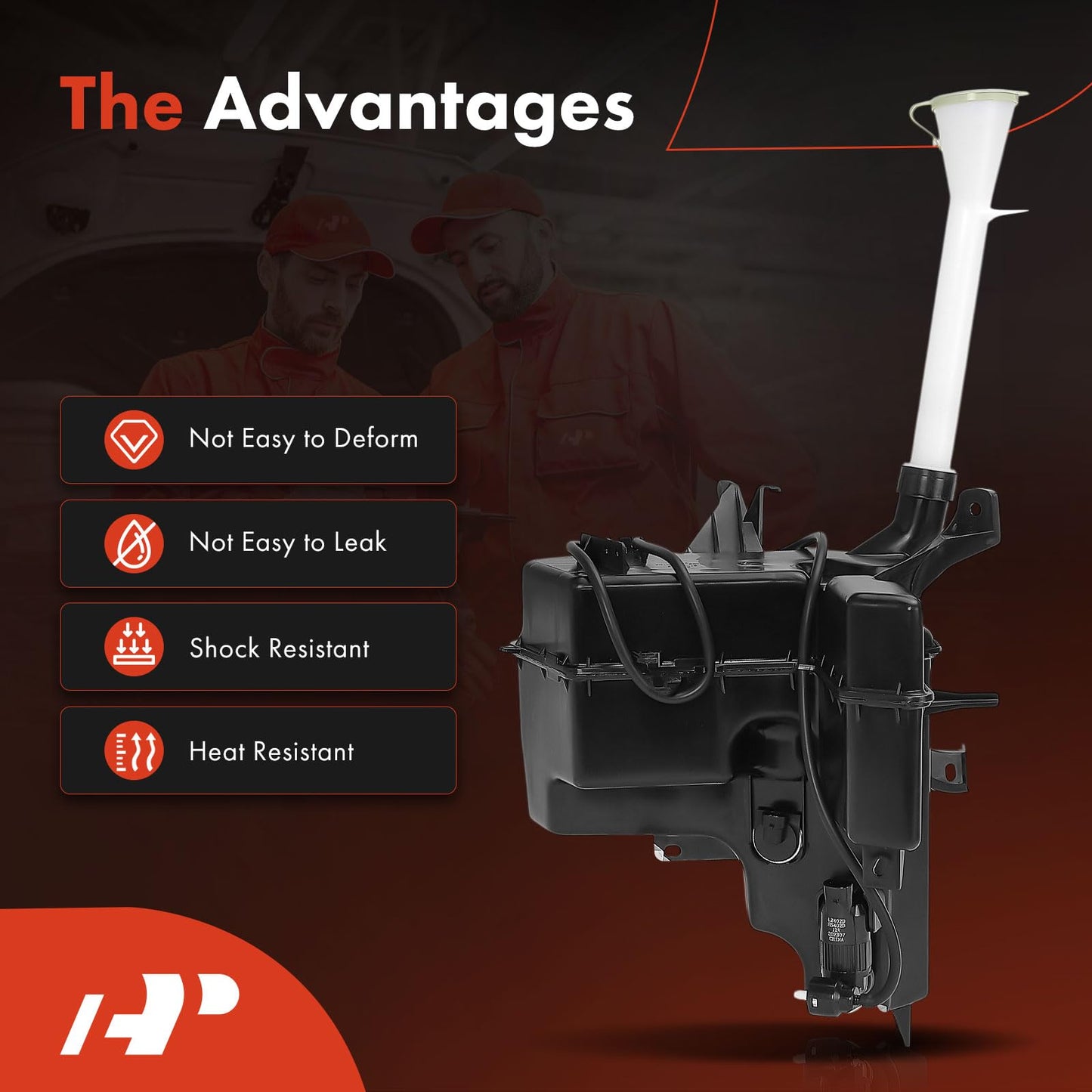 A-Premium Windshield Washer Reservoir Tank Assembly Compatible with Nissan Pathfinder 2013-2020 & Infiniti QX60 2014-2020, JX35 2013 - W/Washer Pump & Bracket & Filler Neck & Cap & Fluid Level Sensor