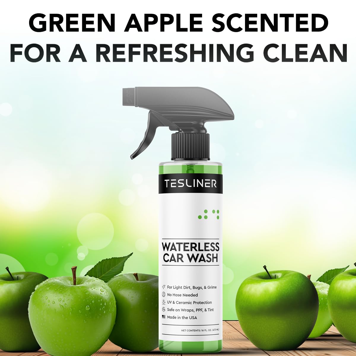 Waterless Car Wash Spray for Tesla, No Hose Needed | Biodegradable, Safe on Wraps, for Tesla Cleaning Products Exterior, UV & Ceramic Protection, for Tesla Model 3 Y S X Car Accessories 2025