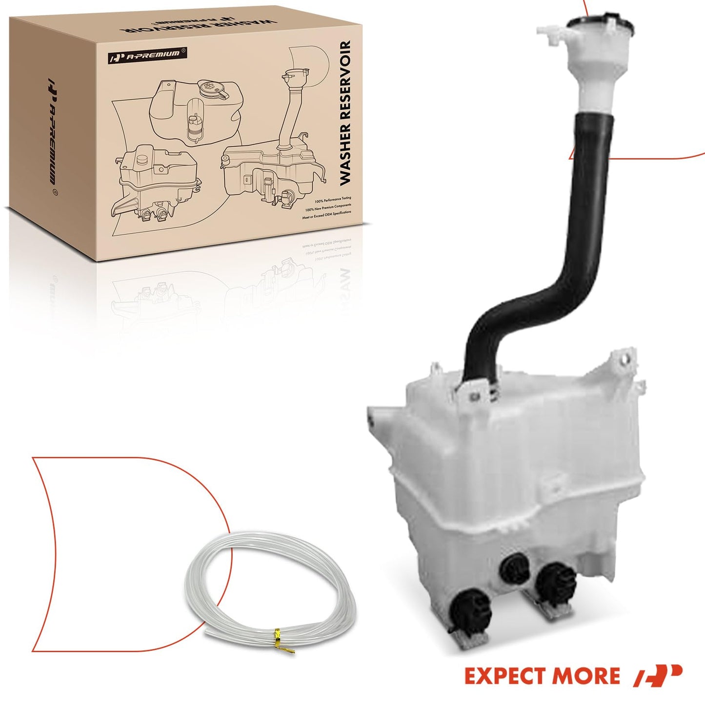 A-Premium Windshield Washer Reservoir Tank Assembly Compatible with Lexus RX450H 2010-2015 - with & Pump & Fluid Level Sensor & Filler Neck & Cap (Japan Built Models Only)