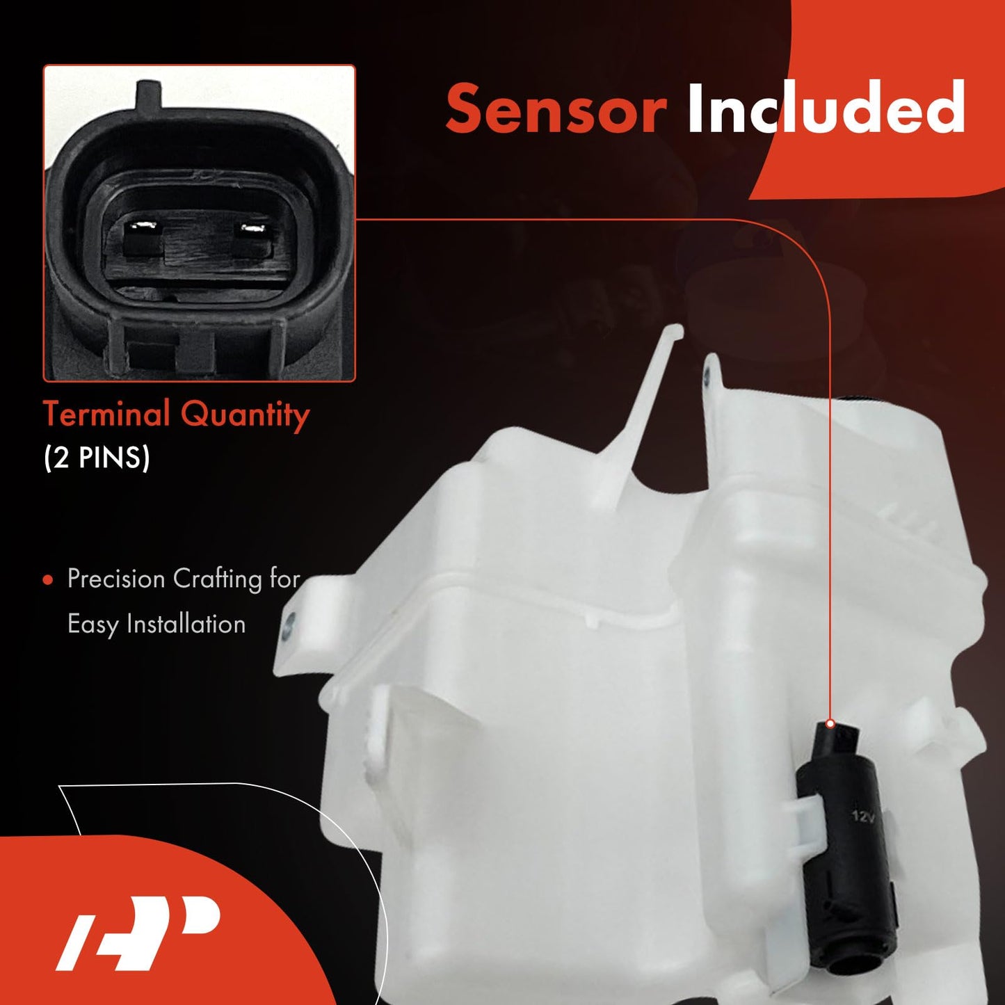 A-Premium Windshield Washer Reservoir Compatible with Select Toyota & Lexus Models - Camry 2018-2022, Avalon 2019-2021, ES350 2019-2022, with (Washer Pump/Filler Neck/Cap/Hose/Fluid Level Sensor)