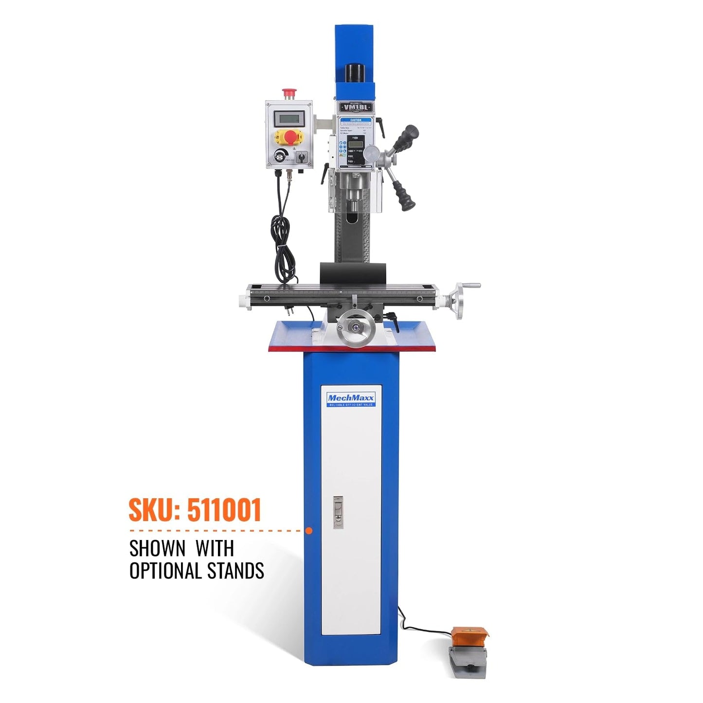 MechMaxx 6"x20'' Benchtop Mill Drill Machine, Variable Speed, R8 Spindle, 1 HP 110V, Compact Milling Drilling Tool for Garage Shop, DIY Metalworking without Stand,Model VM18L