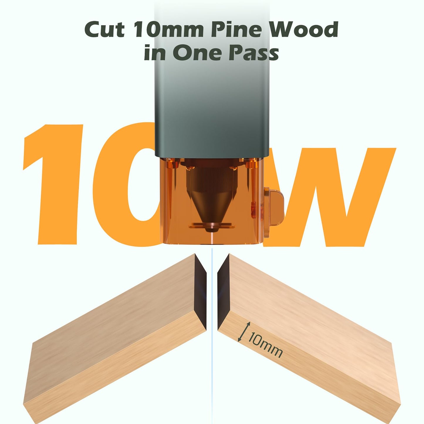 Genmitsu Laser Engraver Machine Kortek 10W ±0.01mm High Precision, 200x150mm, Portable CNC Laser Cutter for DIY Wood, Opaque Acrylic, Leather, Glass, Ceramic, Metal, Fiber