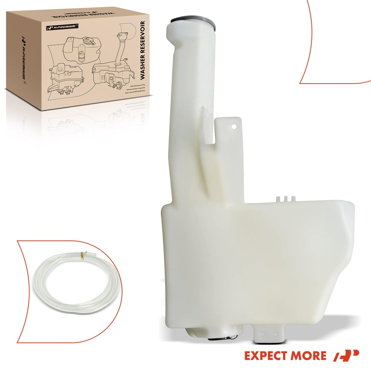 A-Premium Windshield Washer Fluid Reservoir Tank Assembly Compatible with Nissan Murano 2003 2004 2005 2006 2007 - with Pump & Sensor & Filler Neck & Cap