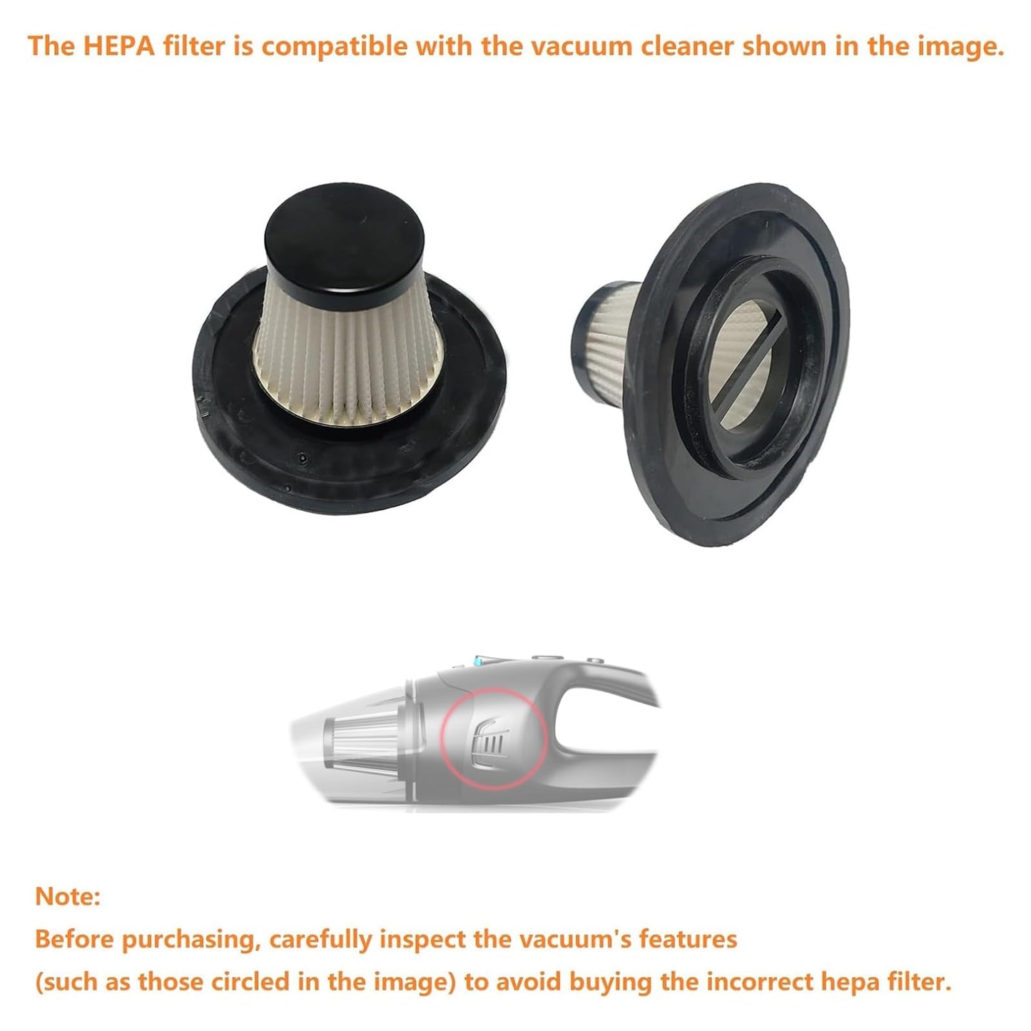 Feenynic 4pack Hepa Filters Replacement Compatible with Model ATJ-2166 vacuum. Washable Filters Works with H126 and ATJ vacuum.