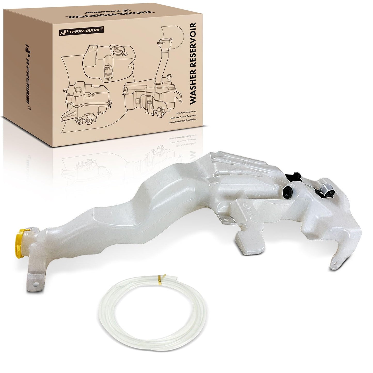 A-Premium Windshield Washer Reservoir Tank Assembly Compatible with Jeep WK2 Series Grand Cherokee 2011-2022 - with Cap & Washer Pump & Fluid Level Sensor