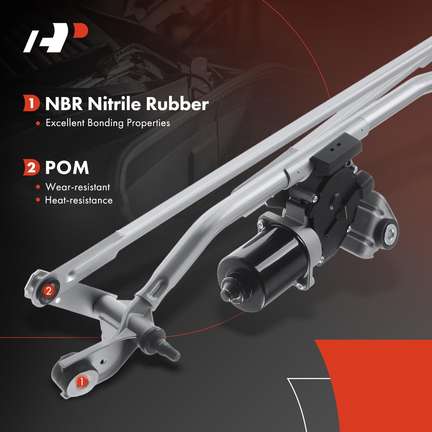 A-Premium Front Windshield Wiper Motor and Linkage Assembly Compatible with Cadillac, Chevrolet and GMC Vehicles - Silverado 1500/2500 HD/3500 HD, Suburban 1500/2500, Sierra 1500, Escalade, Yukon