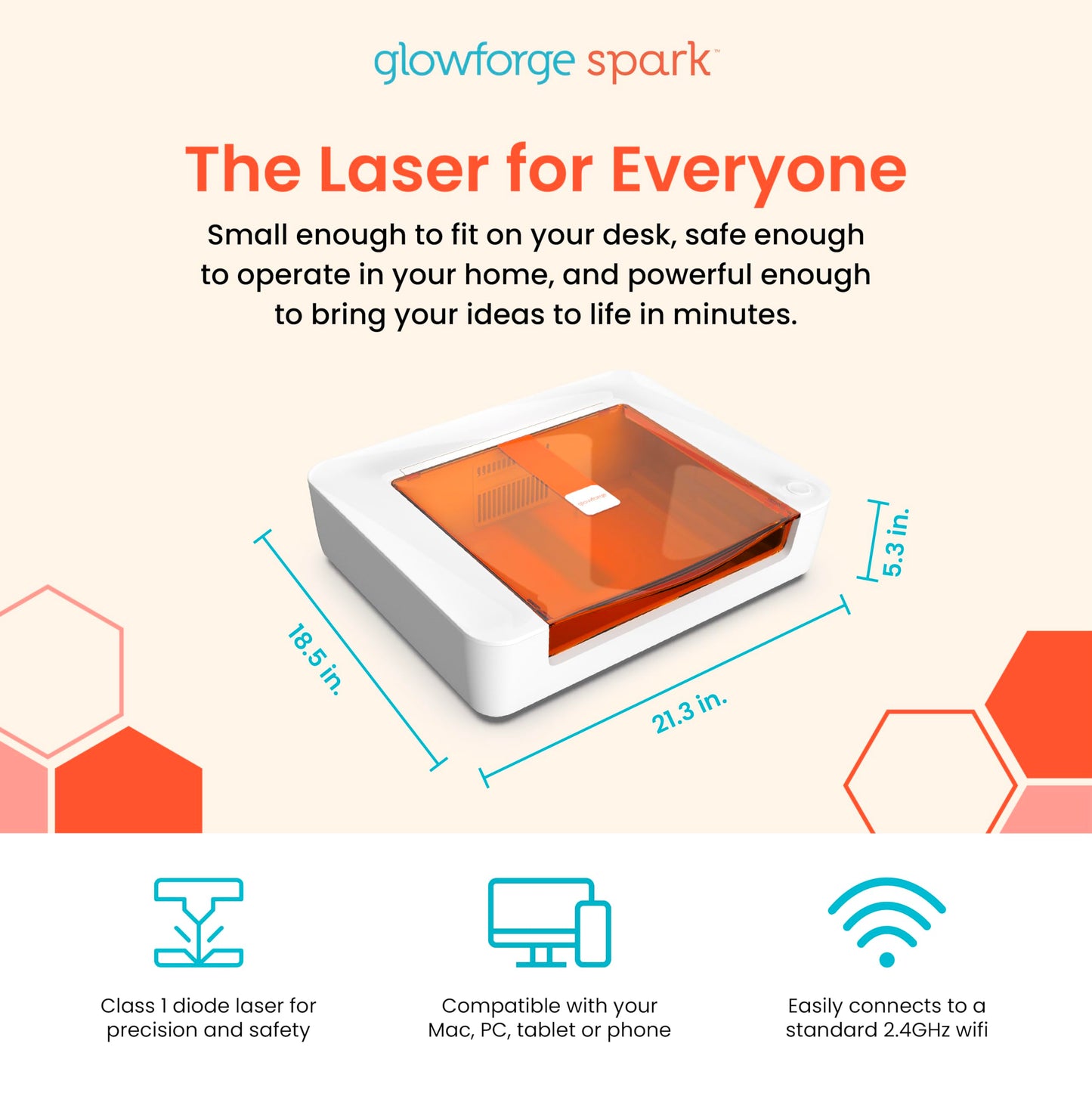Glowforge Spark Laser Engraver for Crafts and DIY, Craft Cutter and Engraving Machine