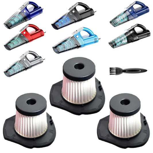 3pack Hepa Filters Replacement Compatible with Drecell VC008C Car Vacuum, Washable Filters Works on SAKOLD Handheld Vacuum Cordless VC008 (Vac isn't included)