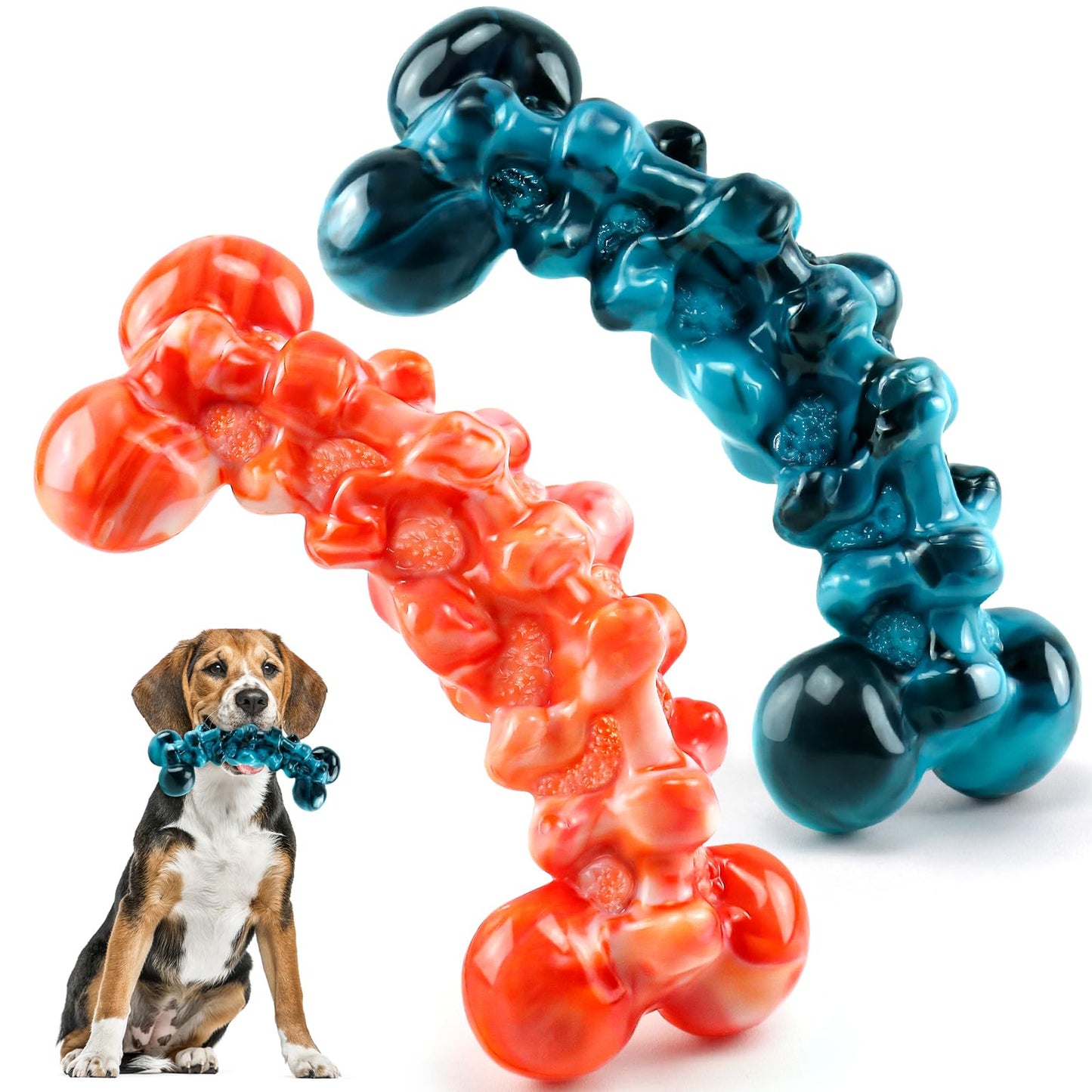 WOWBALA Dog Toys for Aggressive Chewers - Super Chewer Dog Toy for Large Dogs - Durable Tough Chew Toy - Indestructible Dogs Toys for Medium, Large Breed