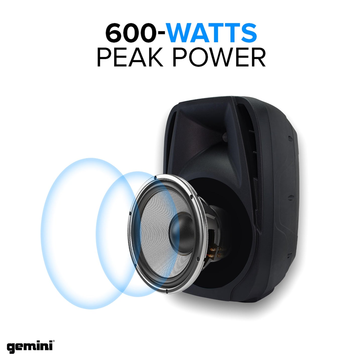 Gemini Portable PA System with Stands, Bluetooth, 600W Powered System with 6-Channel Mixer, Dual 10" Speakers, Mic & Cables—All-in-One for Events, DJs & Fitness (ES-210MXBLU-ST)