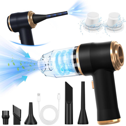 BELIBUY Mini Car Vacuum 12000Pa Portable Cordless Handheld Vacuum Cleaner and Air Duster with 2 Filter for Car, Sofa, Office, Pet, Home (Black)