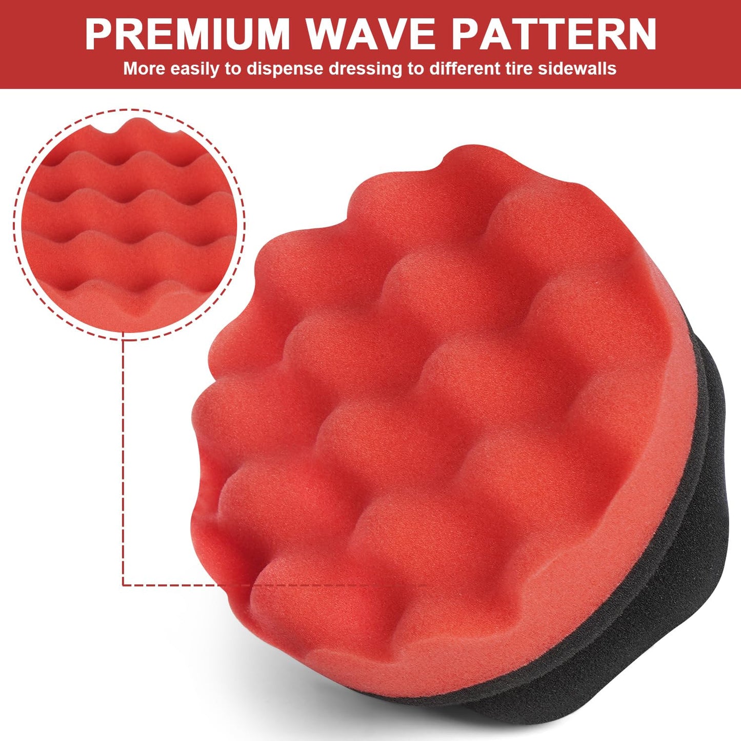 ZHAYAO 2 Pack Large Tire Shine Applicator Pad, Tire Hex Grip Applicator, Tire Shine Car Detailing Foam Sponge Tool, Reusable Car Cleaning Supplies After Car Wash Tire Cleaner for Applying Tire Shine