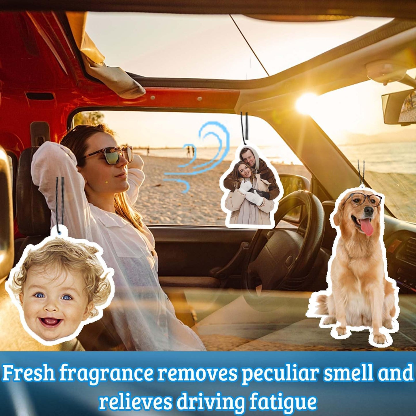 100PCS Bulk Custom Logo Air Freshener for Car cut out.Personalized Double Sided Photo Car Air Fresheners.Personalizado Logo Car Air Freshener With Picture Text (100PCS)