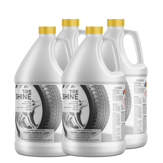 AutoGeneral - Tire Shine - Water-Based Cleaner - High-Gloss Tire Dressing - Protects Against Cracking, Fading and UV Effects - Industrial Strength - Case of Four 1 Gallon Jugs