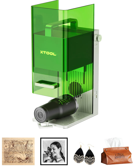 xTool F1 Lite Laser Engraver, 4000mm/s Lightning Speed Portable Laser Engraving Machine, Ultra HD Engraver for Wood, Leather, Acrylic, Glass, and More