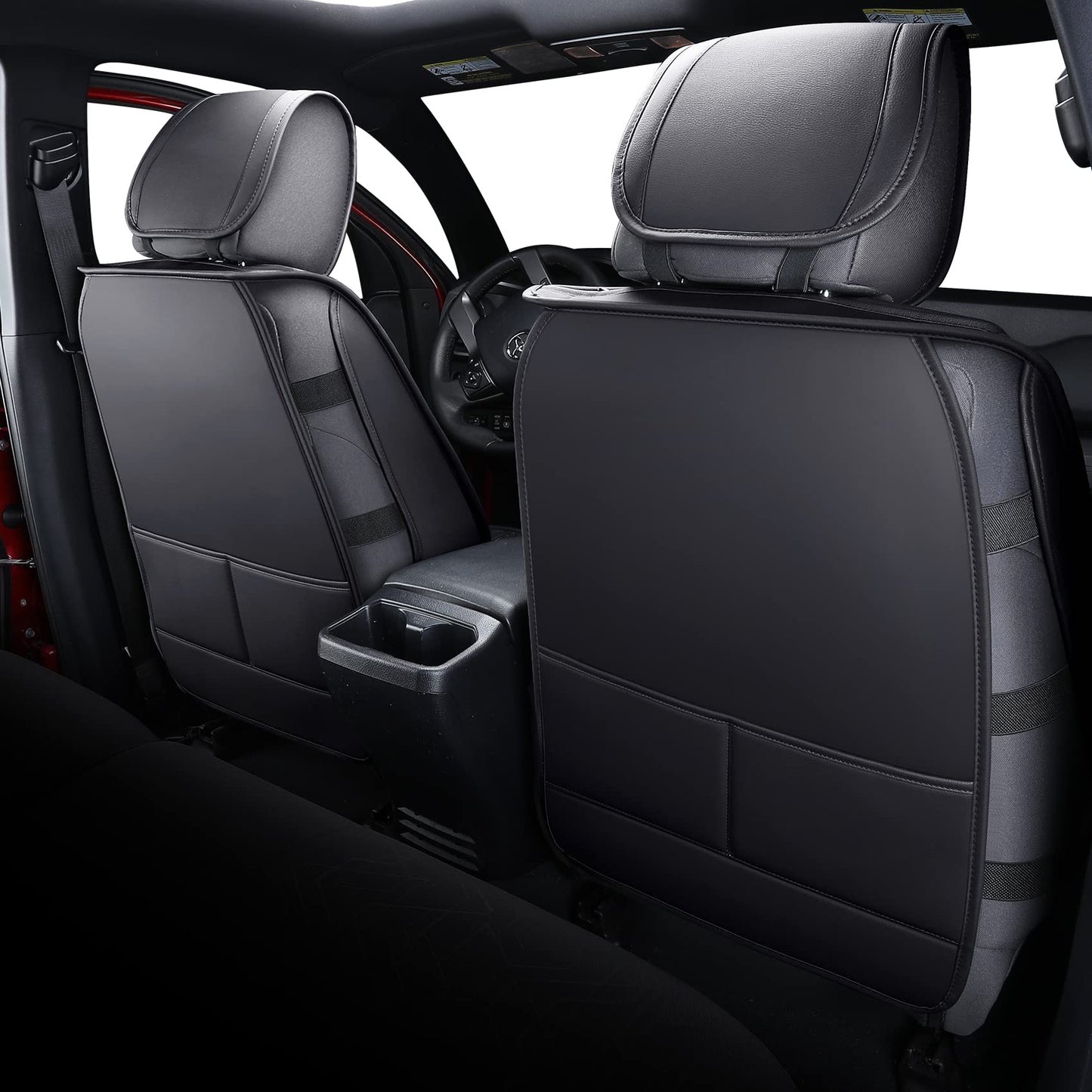 Tomatoman Toyota Tacoma Car Seat Covers Compatible with 2005-2015 2016-2023 2024 2025 Truck Access Crew Double Cab TRD Sport Offroad SR5 V6 Limited(Full Set/Black-Blue)