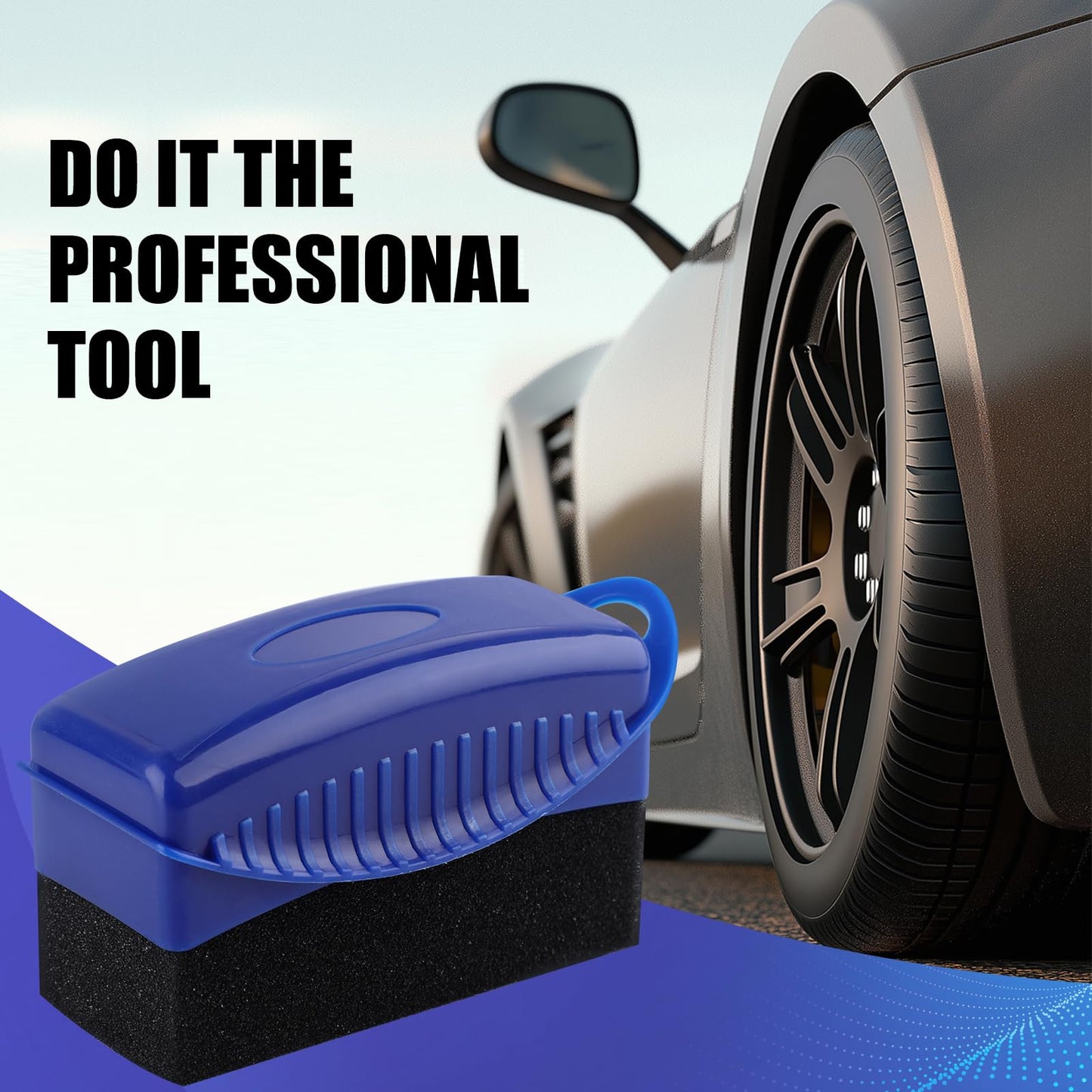 2 PCS Tire Shine Applicator Pad, Reusable Tire Dressing Applicator, Tire Sponges Applicator Pads with Lid, Tire Foam Applicator Sponges Contour Tire Wheel Shine Car Cleaning