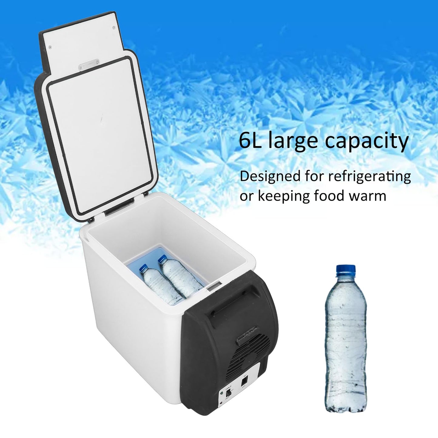 Car Refrigerator, 12V Mini Fridge Electric Cooler and Warmer for Car, 6 Liter Capacity, Portable Car Freezer Car Fridge Small Fridge for Car, RV, and Camping Use