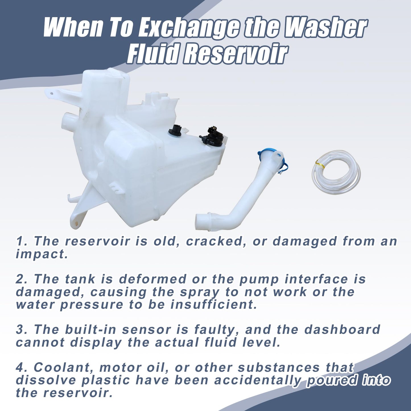 XQSMWF Front Windshield Washer Reservoir with Pump Compatible with Nissan Murano 2015 2016 2017 2018 289105AA0A NI1288201 28910-5AA0A Washer Fluid Reservoir Tank Bottle