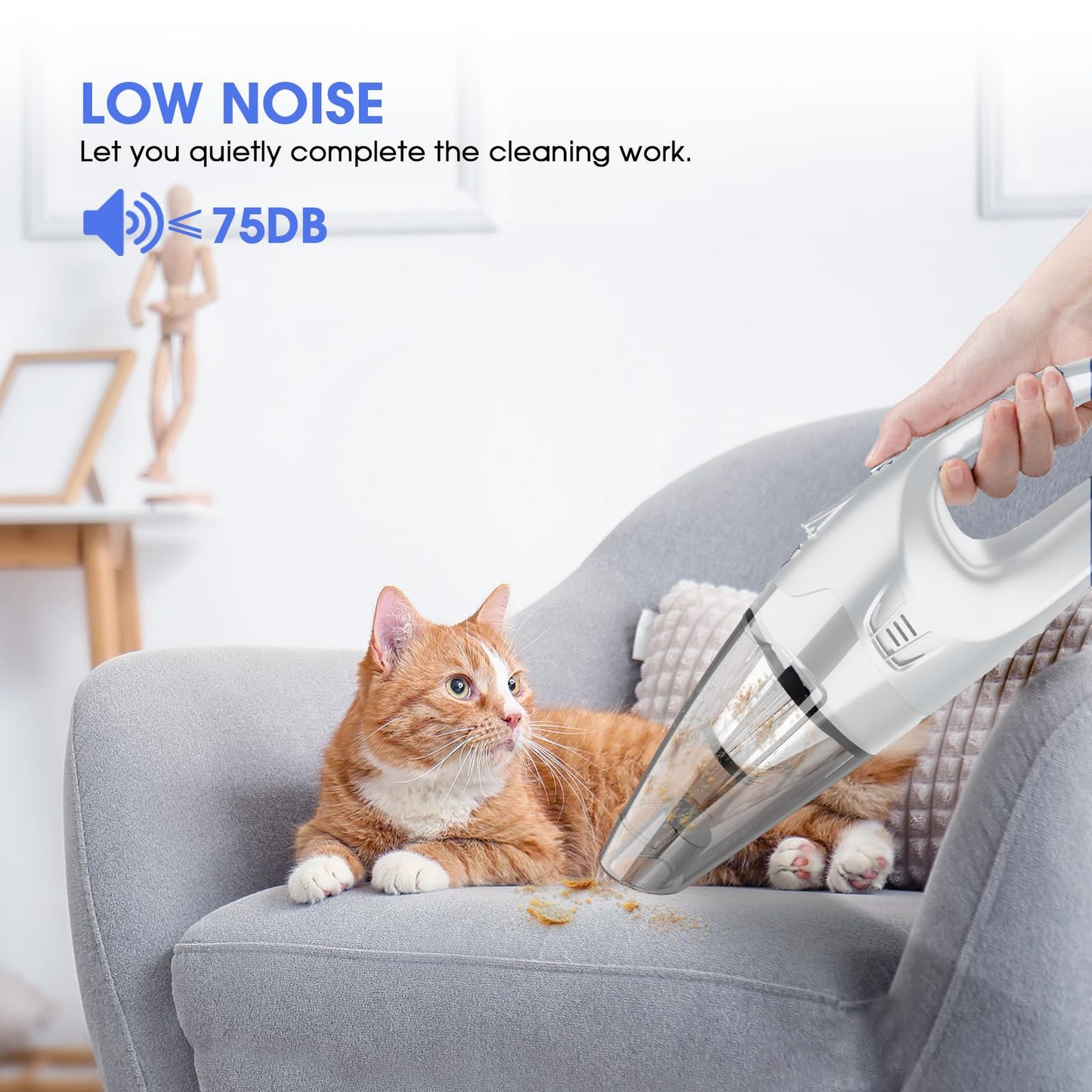 YOOHI Handheld Vacuum Cordless Rechargeable,Car Vacuum Cleaner with LED Light/Multi Accessories, 1.5lbs Lightweight Hand Vacuum Cordless Rechargeable for Car and Home, Mine Portable Vacuum