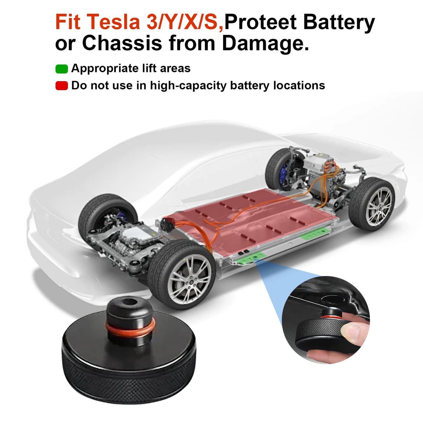 CHENGPI Car Jack Kit for Tesla Model Y Model 3/S/X - Max 2.5 Ton (5511 lbs) Capacity Scissor Jack- Lifting Jack Car Kit with Wrench for Auto/SUV/MPV