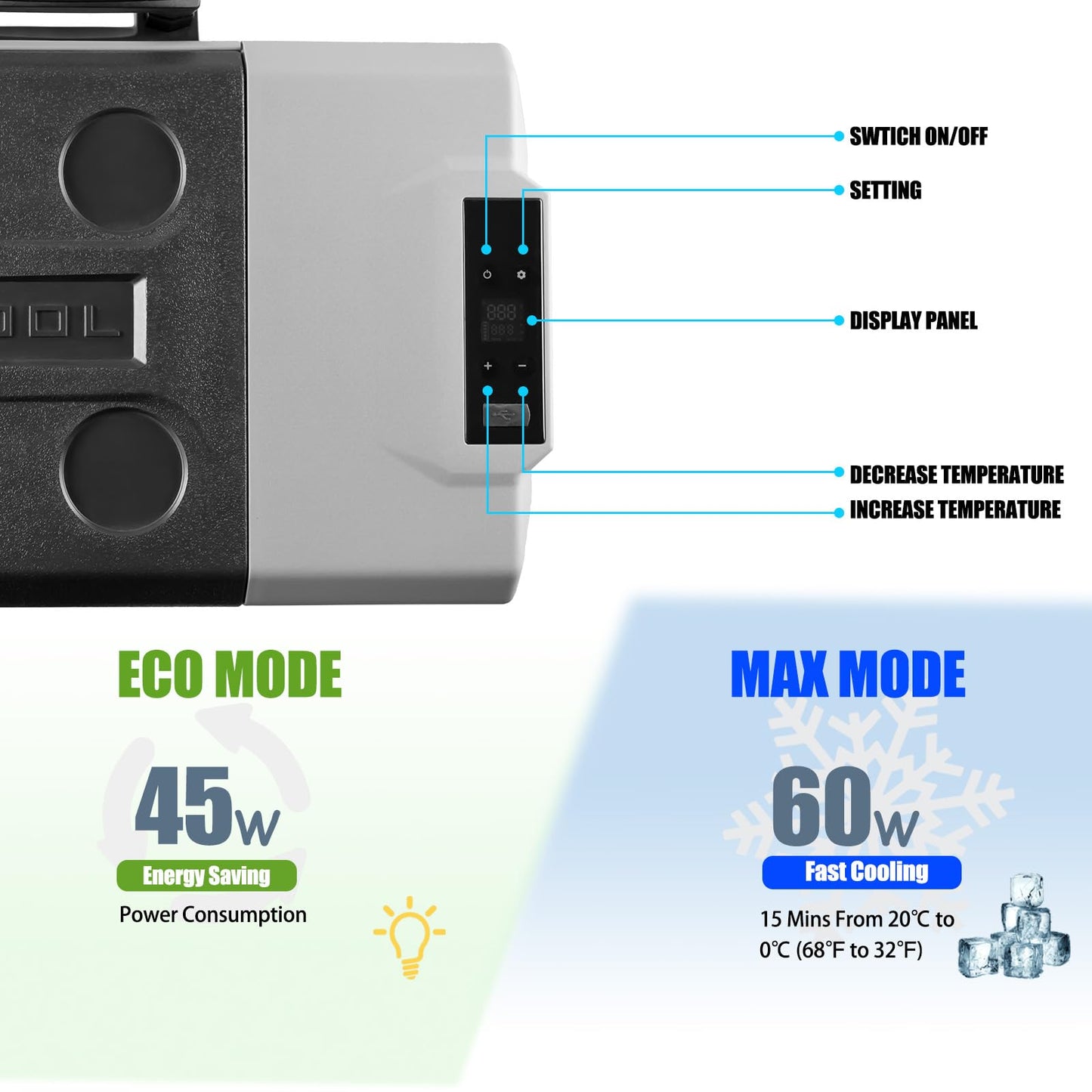 Alpicool CX50 Portable Refrigerator 50 Quart(47.3 Liter) with Trolley Vehicle, Car, Truck, RV, Boat, Mini Fridge Freezer for Driving, Travel, Fishing, Outdoor-12/24V DC
