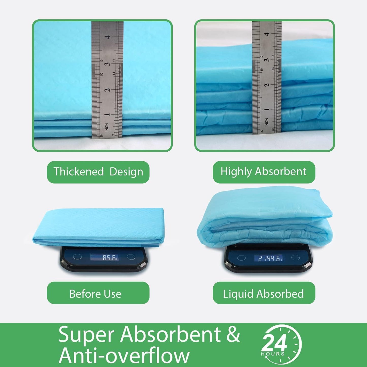 DEEP DEAR Extra Large Dog Pads 28"x34", 30 Count Thicker Puppy Pads XL, Super Absorbent Pee Pads for Dogs, Disposable Incontience Underpads for Doggies, Cats, Rabbits, Pups, Leak-Proof Pet Potty Mats