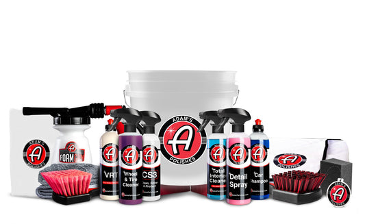 Adam's Essential Car Wash Kit (17-Item) - Auto Detailing Car Care Cleaning Kit with Foam Gun & Bucket Car & Truck Lovers, Dads, Moms and DIYers