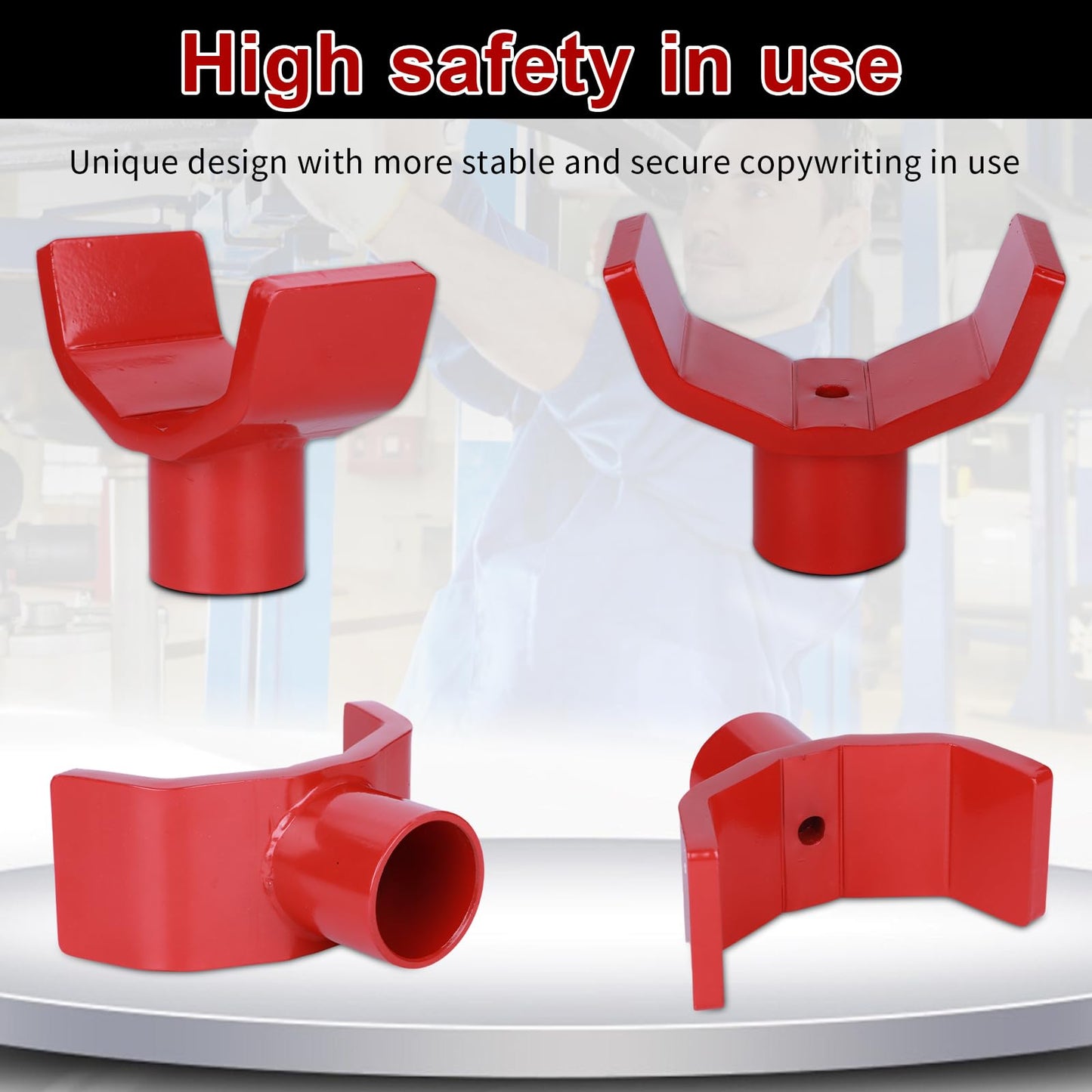 Zuzupord Bottle Jack Adapter - Universal Steel Adapter for Safe Jack Lift, Fits 1.61-Inch (41mm) or Smaller Bottle Jacks, Works with Round Axles (4.5" Max) & Square Axles (3.5" Max)