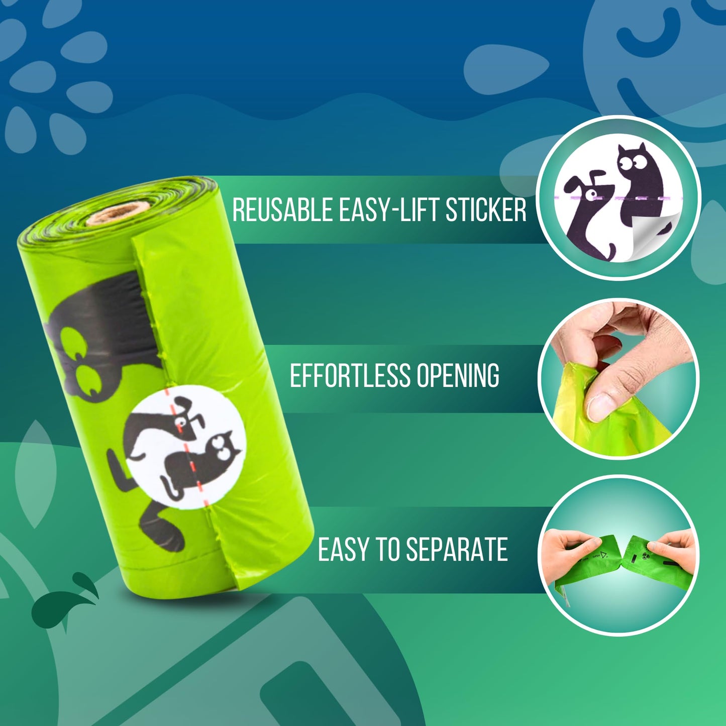 Pet N Pet 720 Counts, Unscented Dog Poop Bags Rolls, 38% Plant Based & 62% PE Poop Bags For Dogs with Dispenser, 48 Rolls Extra Thick Dog Waste Bag, Doggie Poo Bag