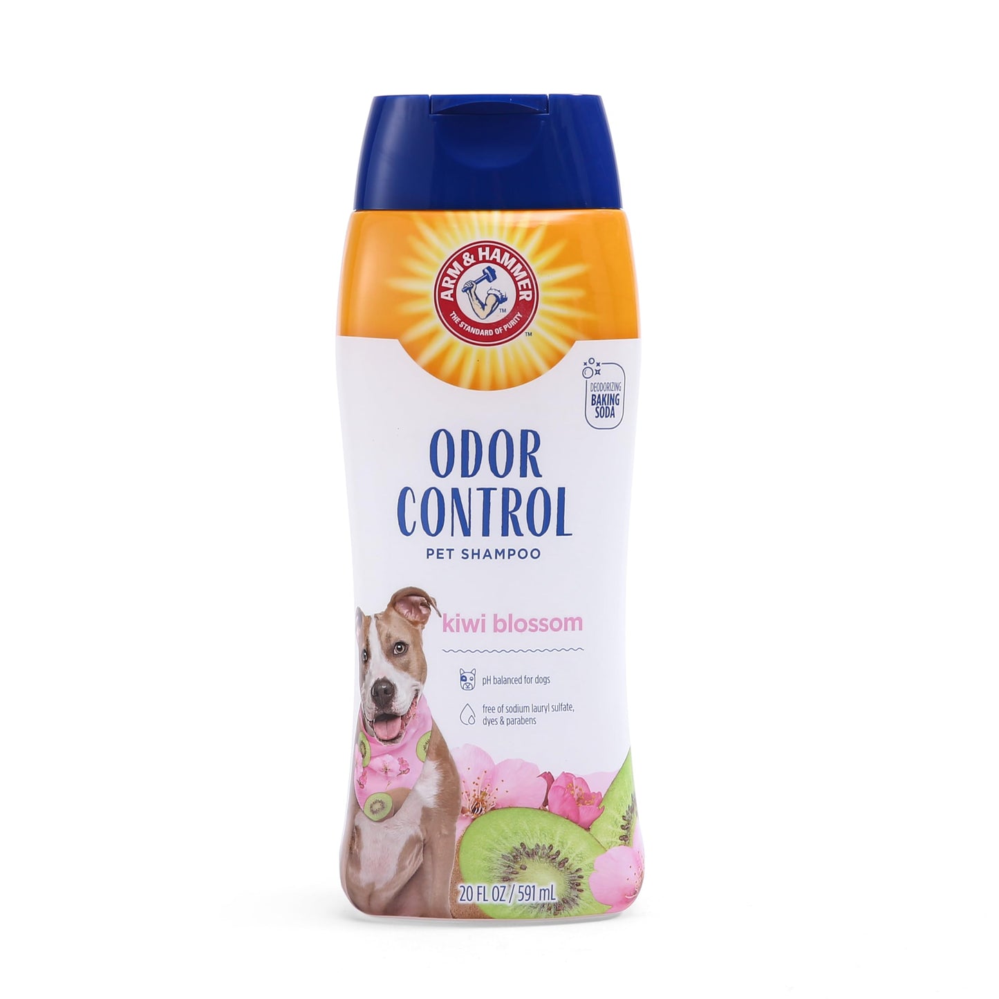 Arm & Hammer Deodorizing Dog Shampoo for Smelly Dogs & Puppies with Baking Soda, Moisturizing Dog Shampoo for Sensitive Skin - Dog Odor Shampoo - Kiwi Blossom Scent, 20 Fl Oz