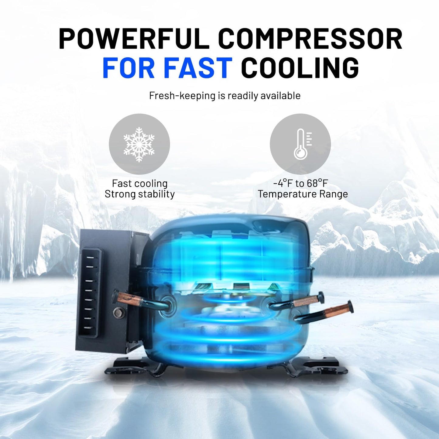 Alpicool S15 Portable Freezer, 12 Volt Refrigerator, 18 Quart (16.8 Liter) Fast Cooling 12V Car Fridge -4℉~68℉, Green Car Cooler, 12/24V DC and 100-240V AC for Outdoor, Camping, RV, Truck, Boat