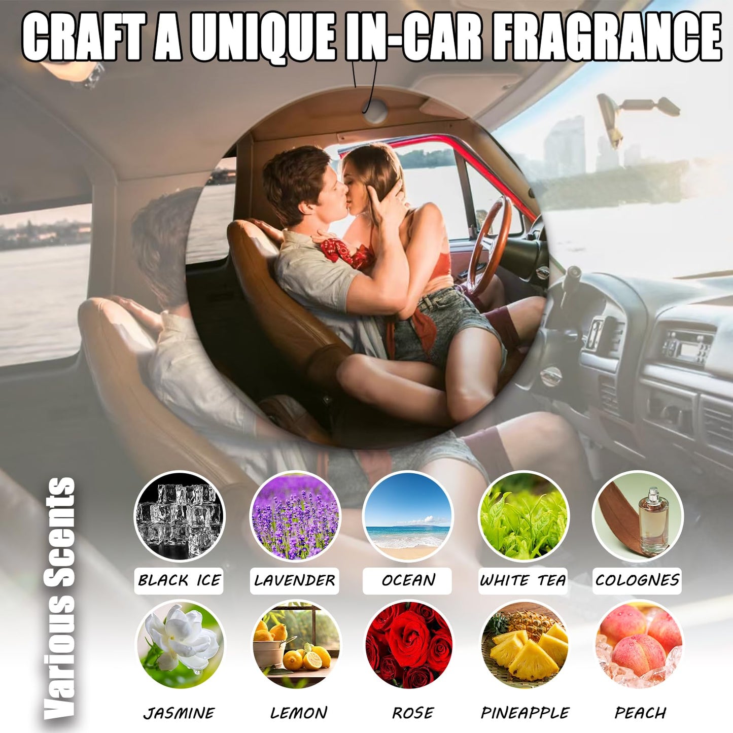 100Pcs Custom Logo Air Freshener for Car Bulk, Wholesale Personalized Double-Sided Car Air Fresheners, Custom Commercial Photo/Logo with Scents Freshener (100 Round)