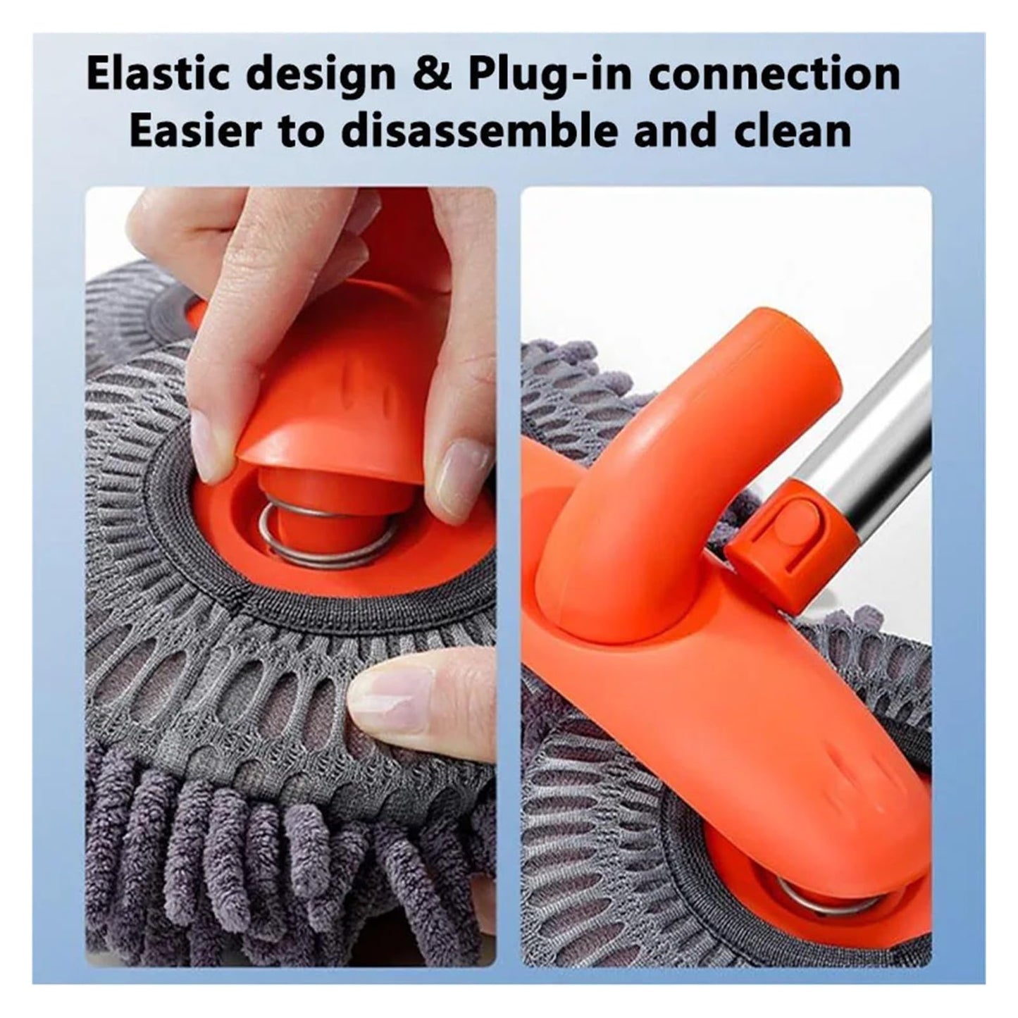 ARTYNSH Car Washer Mop Foam Wash Brush Double Brush Head Roof Window Cleaning Maintenance Three-Section Telescopic Mop Car Accessories(1 Mop and 1 Mop Head)