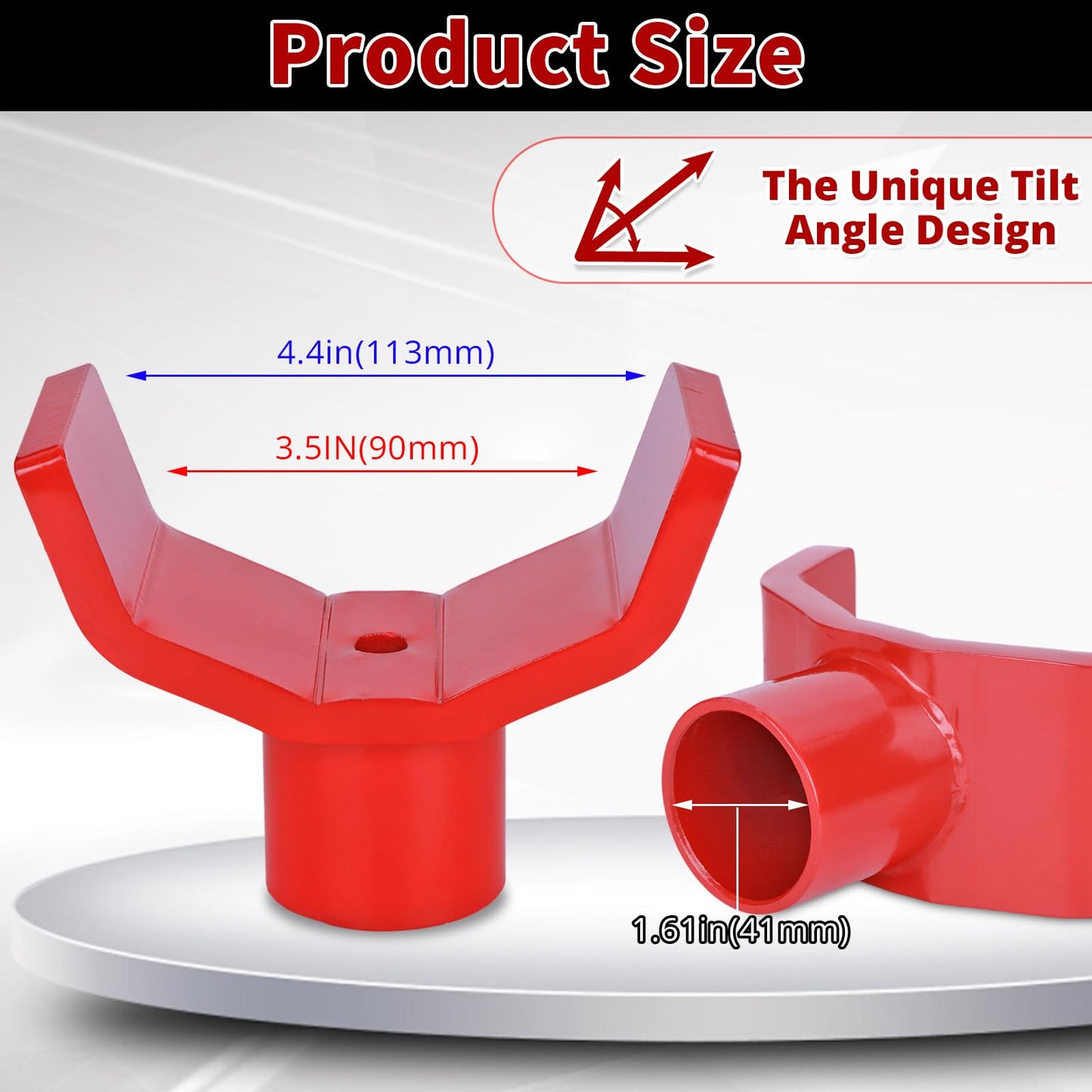 Zuzupord Bottle Jack Adapter - Universal Steel Adapter for Safe Jack Lift, Fits 1.61-Inch (41mm) or Smaller Bottle Jacks, Works with Round Axles (4.5" Max) & Square Axles (3.5" Max)