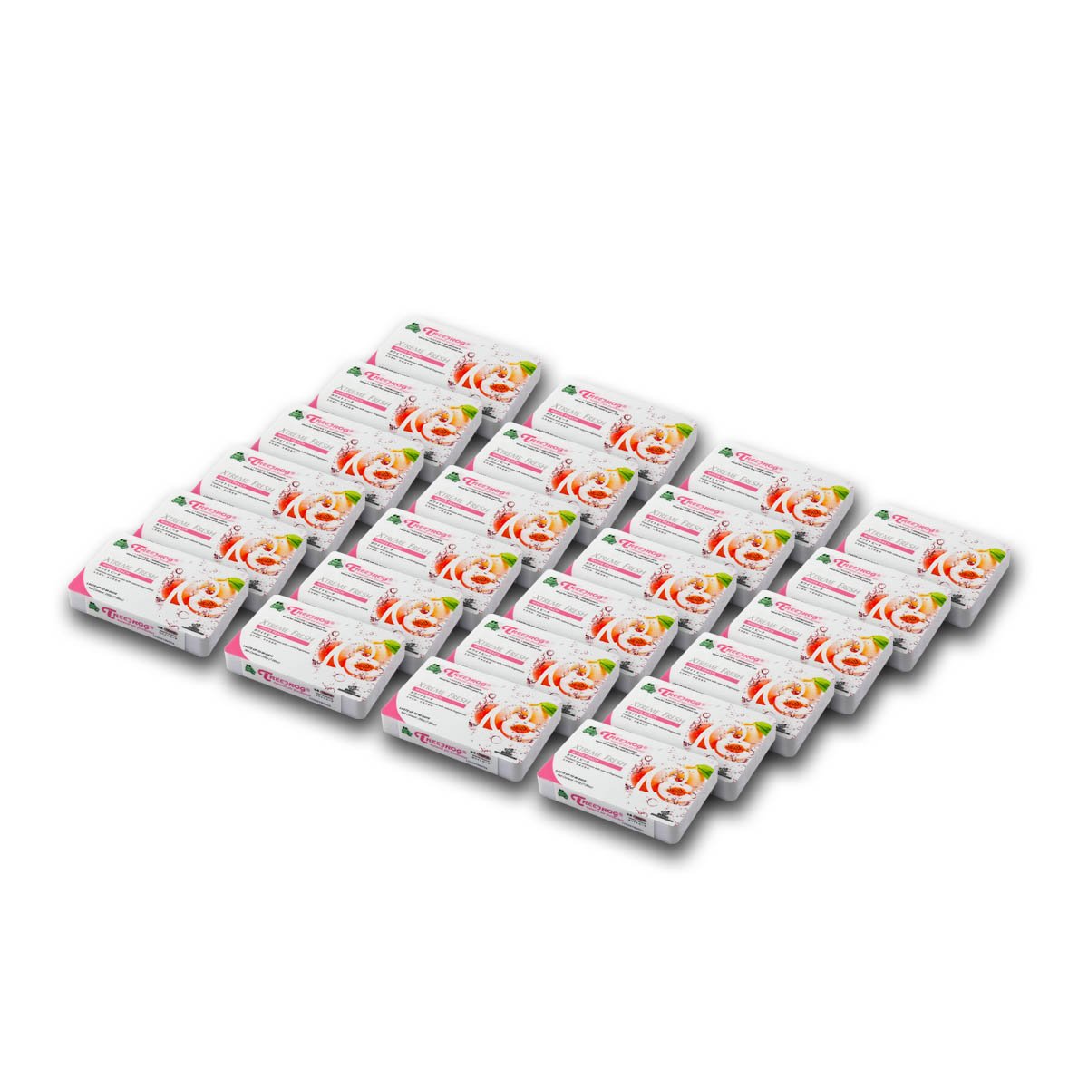 Auto Dynasty TreeFrog Xtreme Fresh Under-The-Car Natural Air Freshener, White Peach Scented, Pack of 24