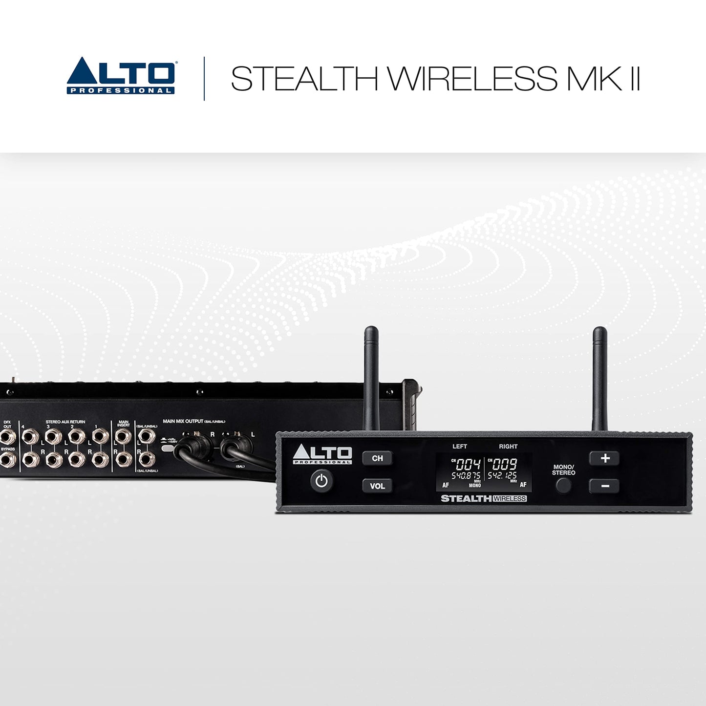 ALTO Stealth Wireless MKII UHF Stereo Wireless Audio System for Active Speakers with Transmitter and 2 Receivers, 2 XLR Ins, Expandable