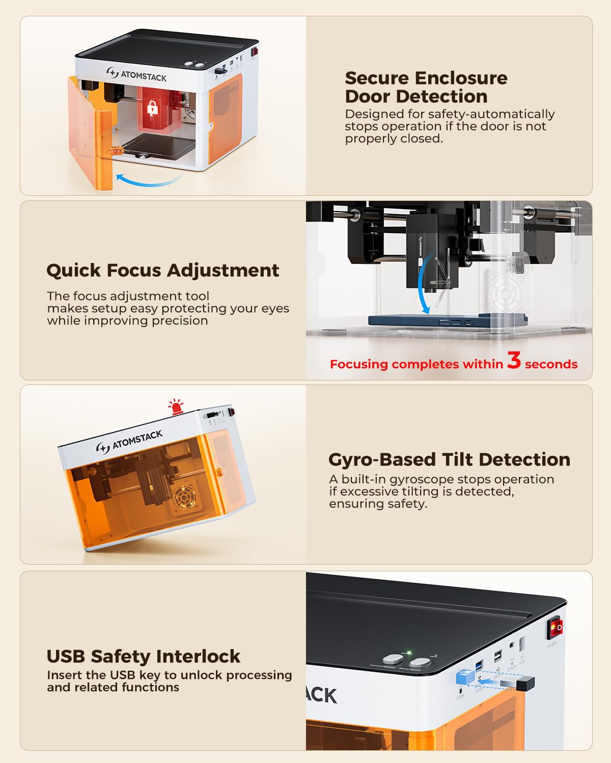 ATOMSTACK P1 5W Laser Engraver, Laser Cutter, Unibody Laser Engraving Machine, 10000 mm/min, 5000mW Diode for Beginners DIY, Wood, Leather, Acrylic, Metal, Portable, Single Laser, Class 1 Safe