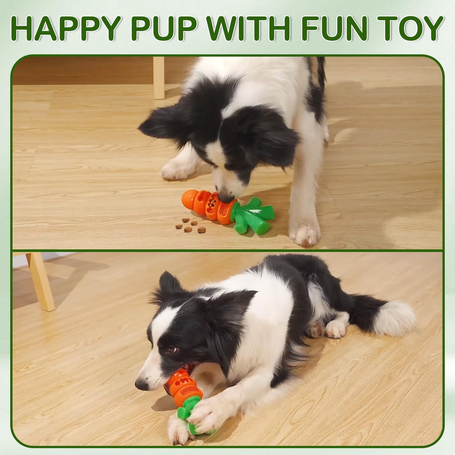 Frienhund Dog Toys for Aggressive Chewers Bacon Flavored: 7" Tough Dog Chew Bone, Hard Nylon & Rubber Teeth Cleaning Toy, Carrot-Shaped Dog Chew Toy for Large Medium Breed 20-70lbs