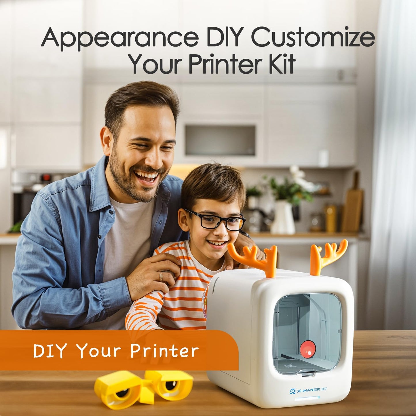 AOSEED 3D Printer for Kids, Beginner 3D Printer with 8 PLA Filament Set, Huge Toy Library & Modify, Wi-Fi & App Control, Create STEM Toys, High Precision, W/ 15+ Mini 3D Design Module, X-Maker Joy