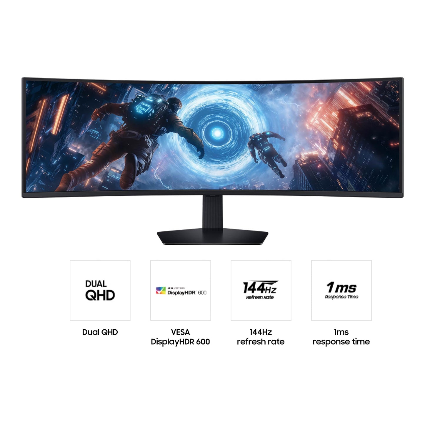SAMSUNG 49-inch Odyssey G9 (G91F) DQHD, 144Hz, Curved Gaming Monitor, Ultra-Wide 32:9 Screen, DisplayHDR 600, AMD FreeSync™ Premium Pro, Ergonomic Stand, LS49FG910ENXZA, 2025