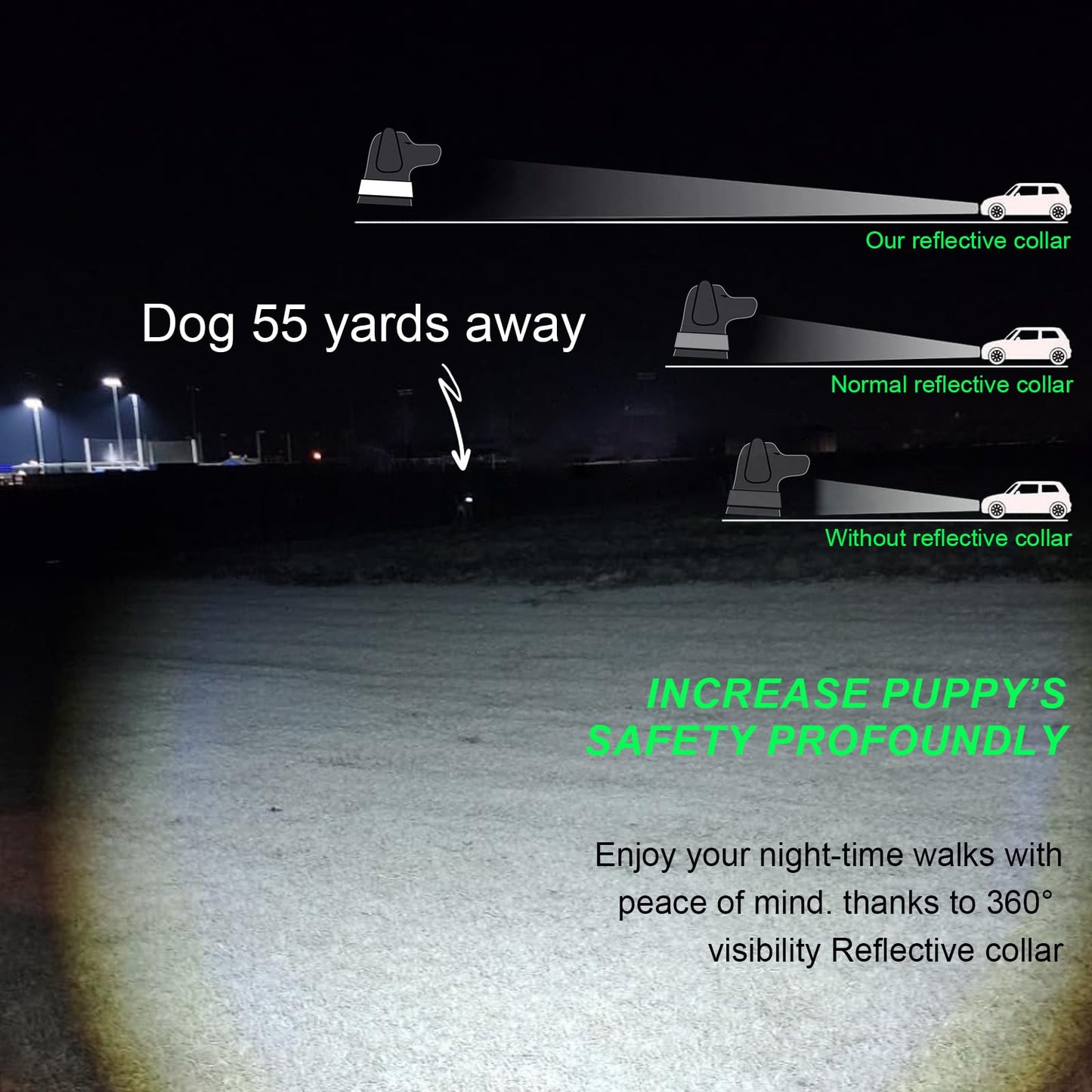 Reflective Personalized Dog Collar - Custom Nylon Embroidered Pet Name and Phone Number Collar for Male, Female Dogs - Adjustable Buckle Collars for Medium Dogs Boy, Girl Puppy