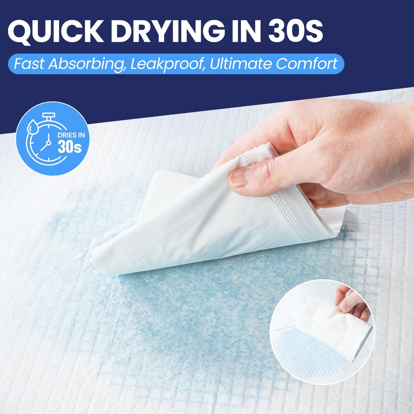 AOZITA 50-Pack Disposable Underpads 30" x 36" Incontinence Chux Pads Ultra Absorbency Protective Bed Pads, Heavy Duty Leakproof Absorbent Bed & Pee Pads for Adult, Senior, Kids and Pet